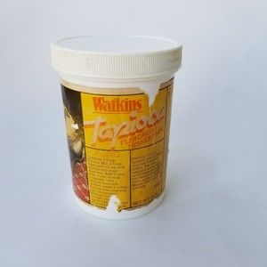 4/$25 Vintage 70s Watkins Tapioca Pudding Collectable Empty Container  Plastic